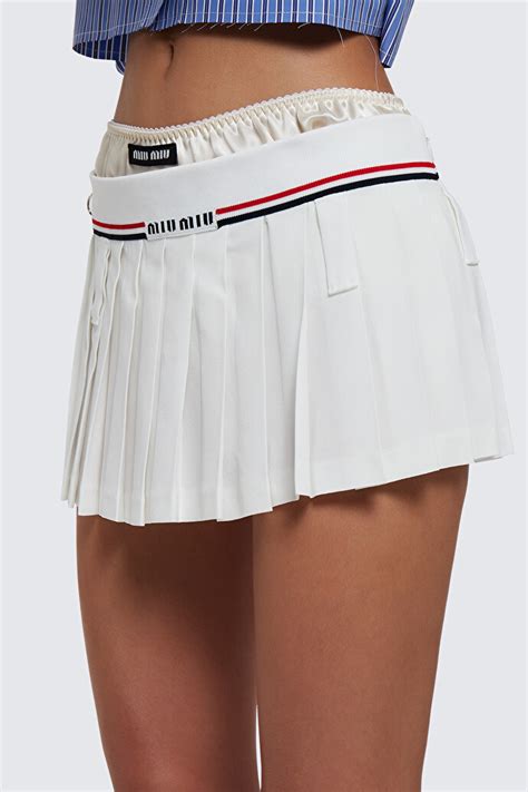 miu miu pleated mini skirt|miumiu skirts.